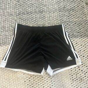 Adidas Black Shorts with White Stripes